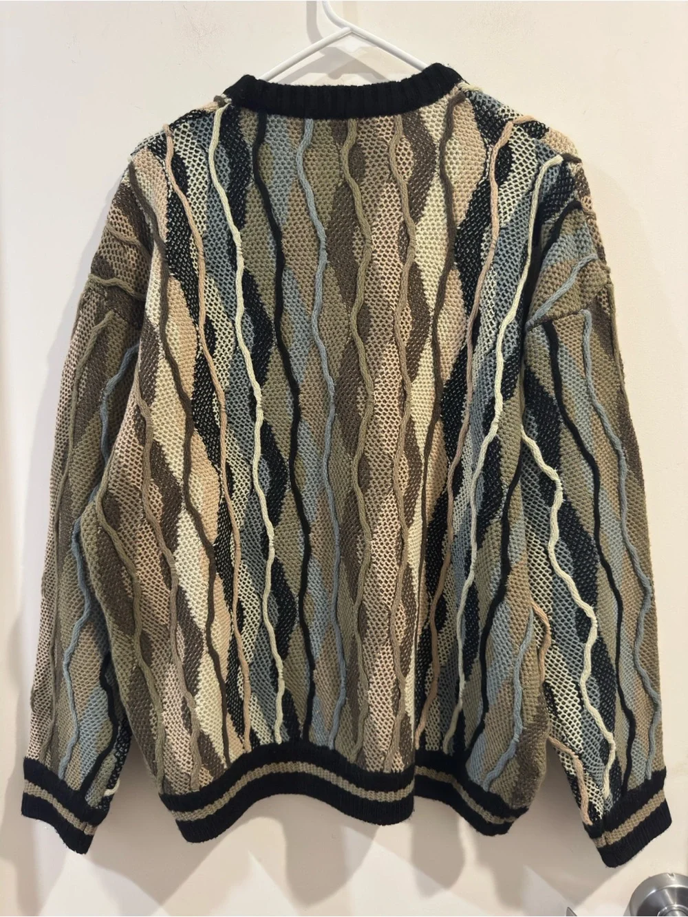 Vintage 90s Coogi Style 3D Knit Sweater Size Large